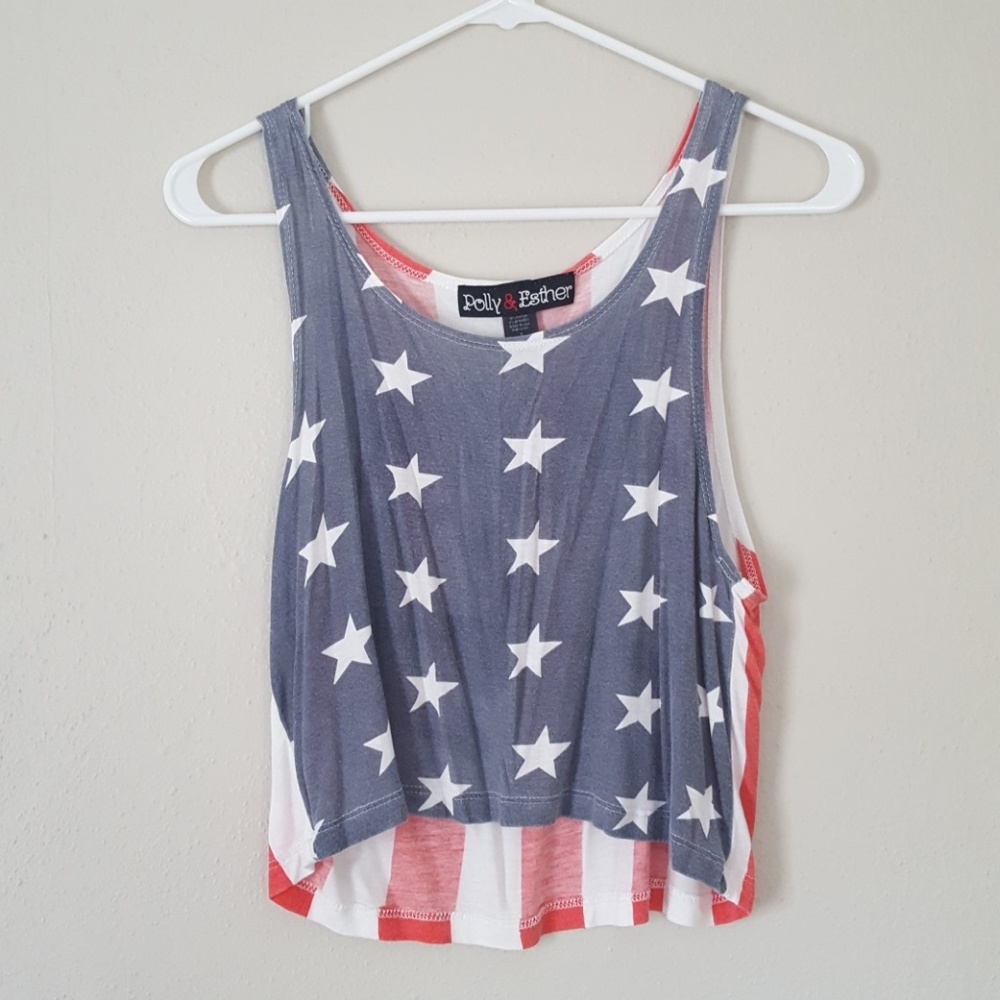 Small American Flag crop top